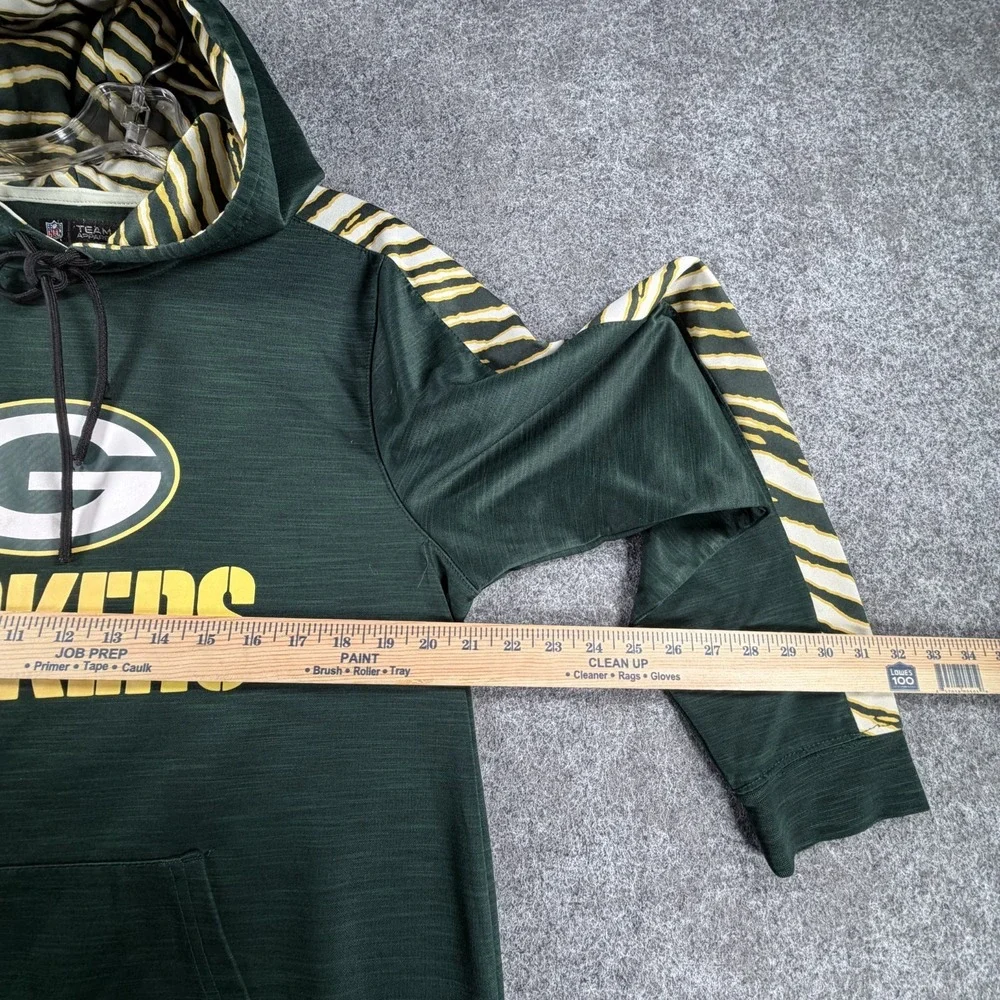 NFL Team Apparel Hoodie Mens M Green Green Bay Packers Zebra Print Long‎ Sleeve